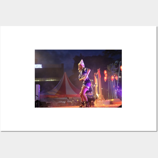 Young Asian girl dance performer on stage 1 Wall Art by kall3bu